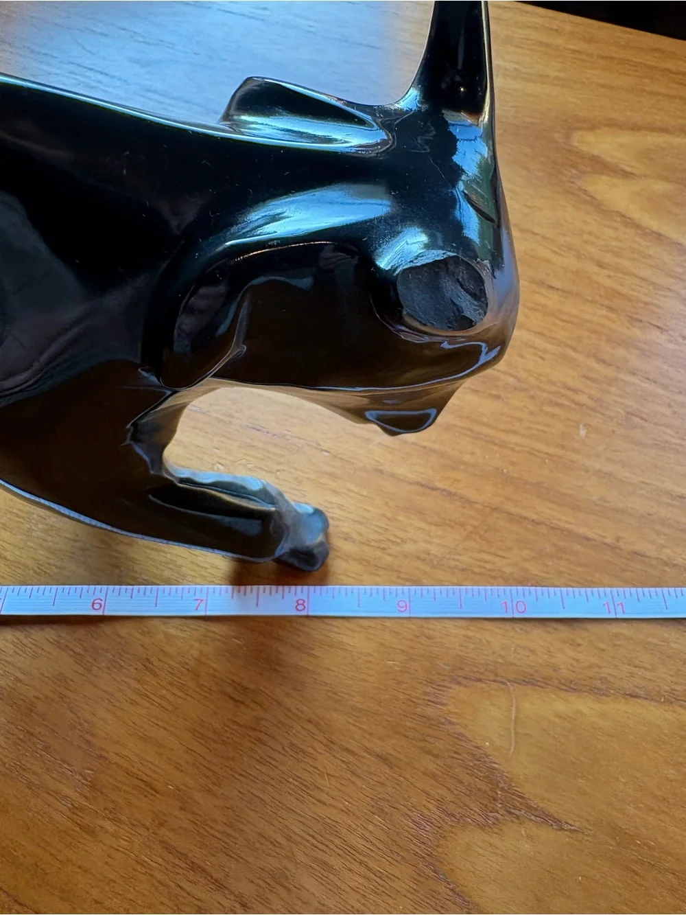 Vintage Cubist Fernando Botero Style Large Black Glossy Bull Statuette 13